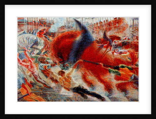 The city rises, 1910 by Umberto Boccioni