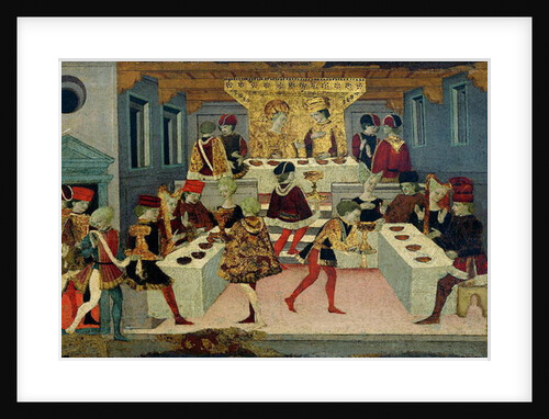 The Story of Alatiel Tavoli: detail of the banquet by Master of the Jarves Chest