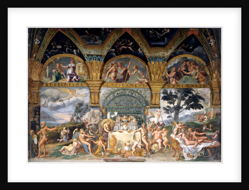 The noble banquet celebrating the marriage of Cupid and Psyche from the Sala di Amore e Psiche, 1527-31 by Giulio Romano