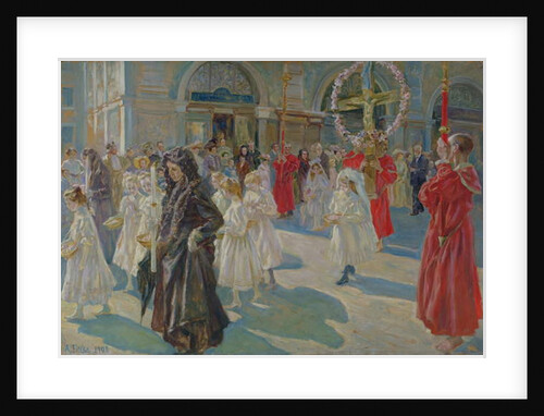 Procession of Corpus Christi in Piazza Grande in Trieste, 1908 by Arturo Fittke