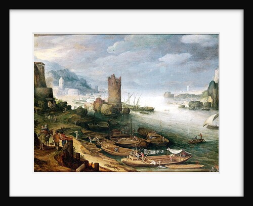River Scene with a Ruined Tower by Paul Brill or Bril