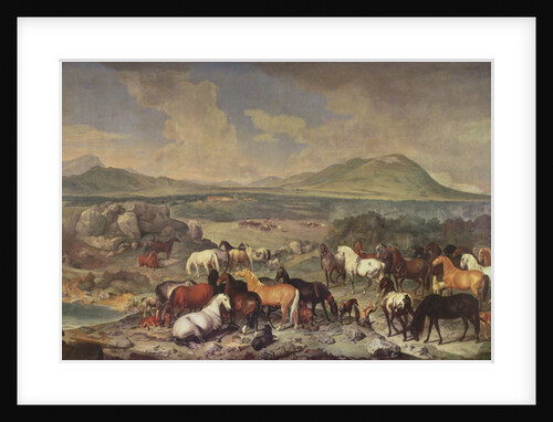 The Imperial Stud with Lipizzaner Horses by Johann Georg Hamilton