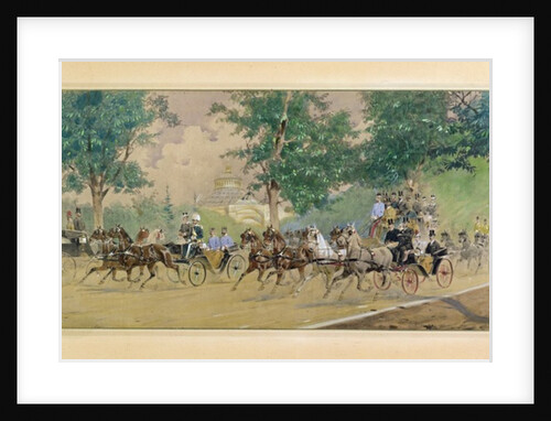 Carriage Driving near the Rotunda, Vienna by Austrian School