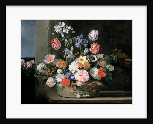 Flowers in a Basket, 1650-56 by Jan van den Hecke