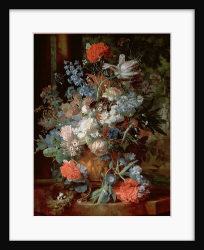 Bouquet of Flowers in a Landscape by Jan van Huysum