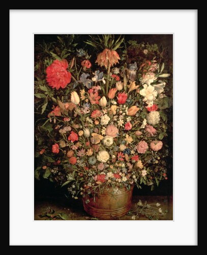 Large bouquet of flowers in a wooden tub, 1606-07 by Jan the Elder Brueghel