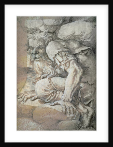 Giant, sketch for the fresco of the Fall of the Giants, Palazzo del Te, Mantua, 1531/32 by Giulio Romano