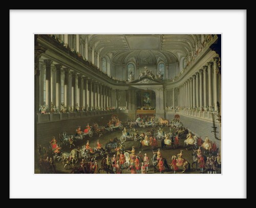 A Cavalcade in the Winter Riding School of the Vienna Hof to celebrate the defeat of the French army at Prague, 1743 by Martin van Mytens or Meytens