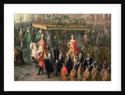 The coronation procession of Joseph II Emperor of Germany, in Romerberg, 1764 by Martin van Mytens or Meytens