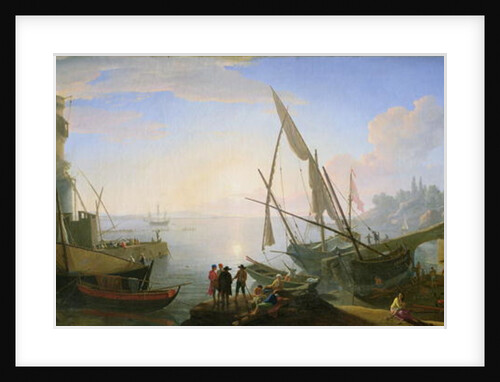 Seaport with sunset by Adrien Manglard