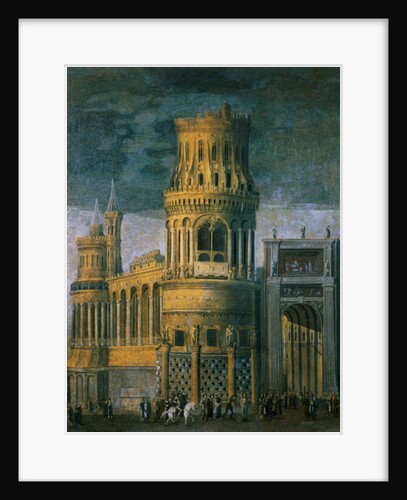 Architectural fantasy depicting the martyrdom of a female saint by Francois de Nome