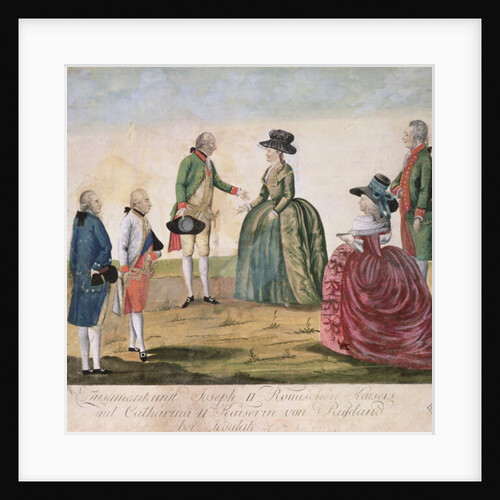 Meeting between Joseph II of Germany and Empress Catherine the Great at Koidak, 18th May, 1787 by Johann Hieronymus Loeschenkohl