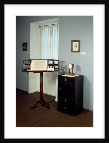 Beethoven Room displaying a music stand and mantel clock once belonging to Ludwig van Beethoven by Anonymous