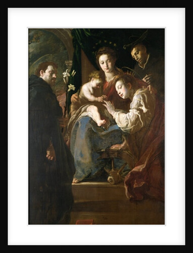 Mystical marriage of St. Catherine and the Christ Child with Peter the Martyr, 1617-21 by Domenico Fetti or Feti
