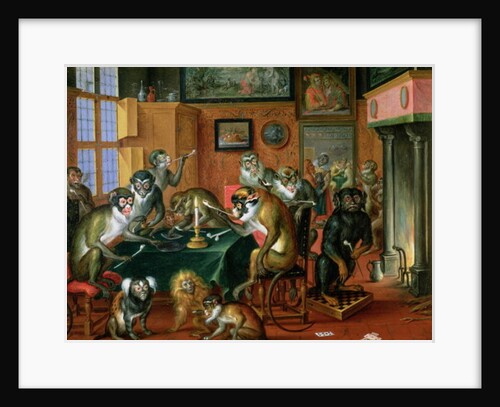 The Smoking Room with Monkeys by Abraham Teniers