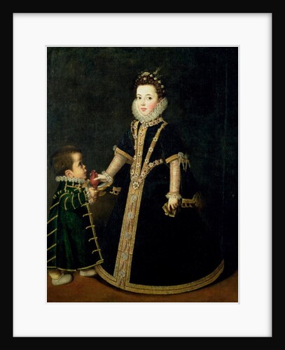 Girl with a dwarf, thought to be a portrait of Margarita of Savoy, daughter of the Duke and Duchess of Savoy, c.1595 by Sofonisba Anguissola