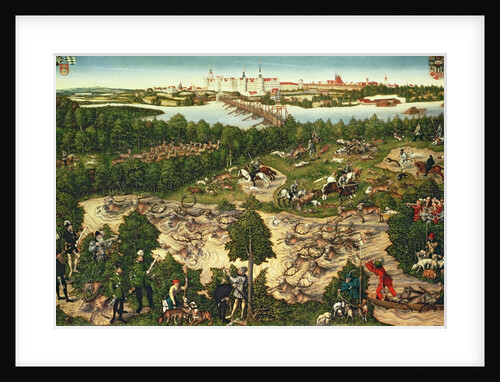Hunt in Honour of the Emperor Charles V near Hartenfels Castle, Torgau, 1544 by Lucas the Elder Cranach