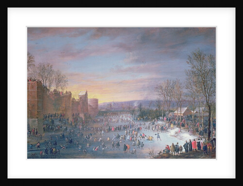 Ice Skating on the Stadtgraben in Brussels, 1649 by Robert van den Hoecke