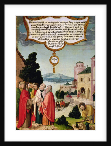The Realm of Heaven is like a net, which was thrown into the sea and collected fish of every sort illustration of Christ's teaching by Matthias Gerung or Gerou