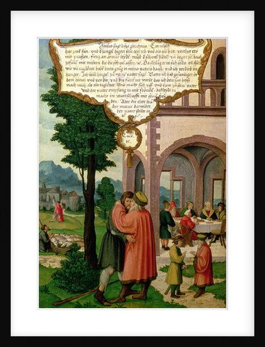 The Parable of the Prodigal Son, section from the Mompelgarter Altarpiece by Matthias Gerung or Gerou
