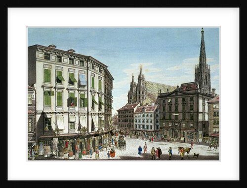 Stock-im-Eisen-Platz, with St. Stephan's Cathedral in the background by Karl von Schutz