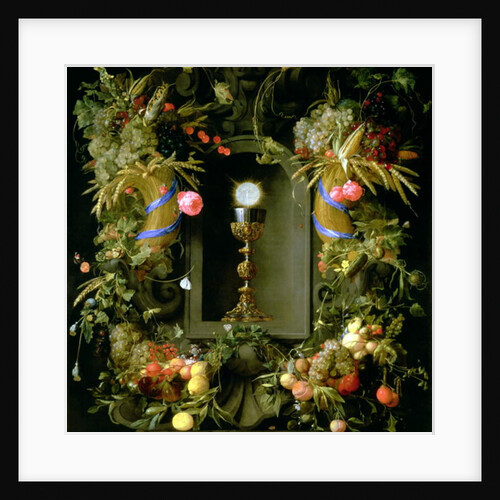 Communion cup and host, encircled with a garland of fruit by Jan Davidsz. de Heem