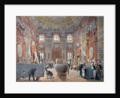 The Marble Room with Egyptian, Greek and Roman Antiquities of the Ambraser Gallery in the Lower Belvedere, 1876 by Carl Goebel