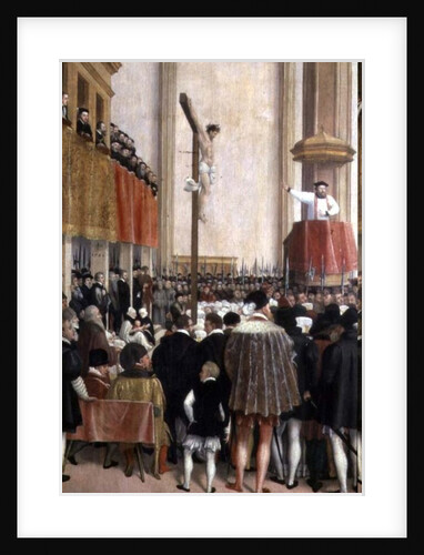 Sermon of the Papal Legate, Cornelius Musso, in the Augustinerkirche, Vienna on 1561 by Jakob Seisenegger