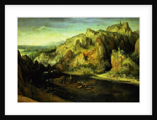 Mountain Landscape with a surprise attack, c.1585 by Lucas van Valckenborch