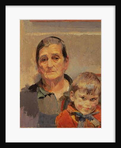 The Artist's Mother with a young child by Franz Wiegele