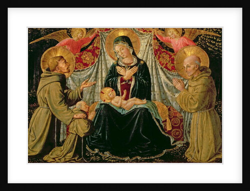 Madonna and Child with St. Francis and the donor Fra Jacopo da Montefalco and St. Bernardino of Siena, c.1452 by Benozzo di Lese di Sandro Gozzoli