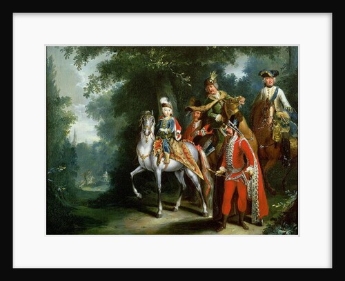 Joseph II, Emperor of Germany learning to ride at the age of six, 1748 by Johann Elias Ridinger or Riedinger