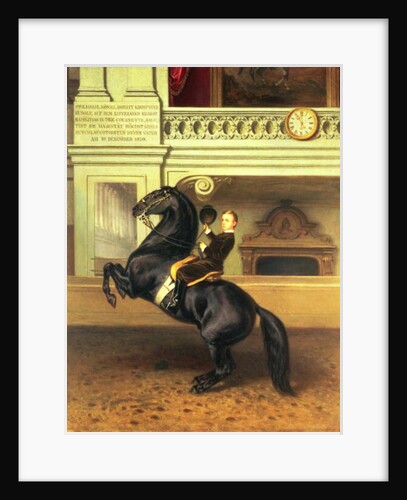 Crown Prince Rudolph of Austria on horseback in the Winter Riding School of the Hofburg, Vienna, 1870 by Austrian School