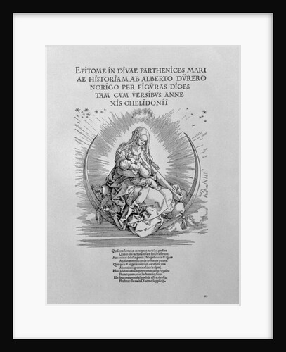 Madonna as nursing mother and divine being by Albrecht Dürer or Duerer