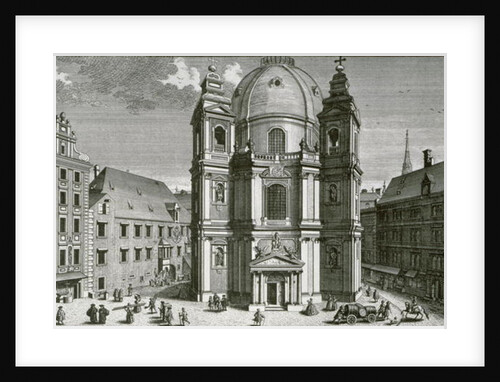 View of the Peterskirche, Vienna engraved by Johann Bernard Hattinger by Salomon Kleiner