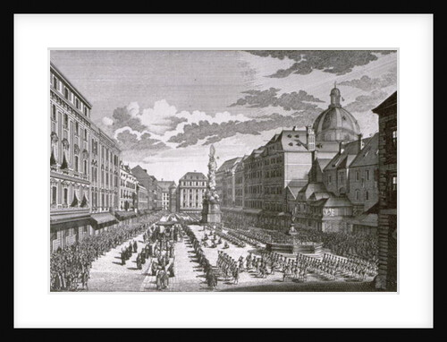 View of a procession in the Graben by Salomon Kleiner