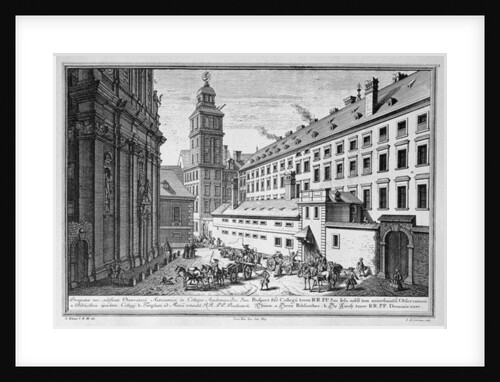 View of the new Observatory in the Jesuit College, Vienna showing also the library and the church of St. Maria Rotunda by Salomon Kleiner