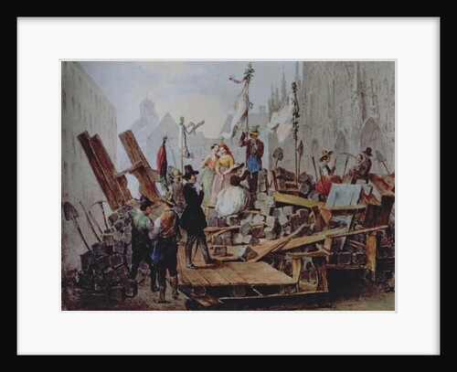 Barricades in the Stephansplatz, Vienna, 1848 by Edouard Ritter