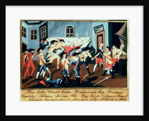The arrest of Albrecht von Wallenstein at Eger by a force of Irish and Scottish officers under the command of General Butler, 1634 by Austrian School