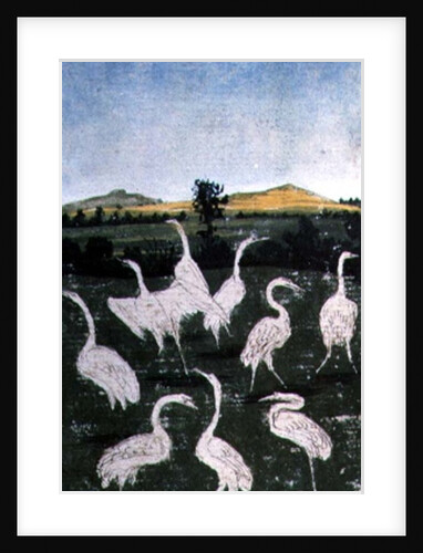 Herons in a field by Konrad Witz