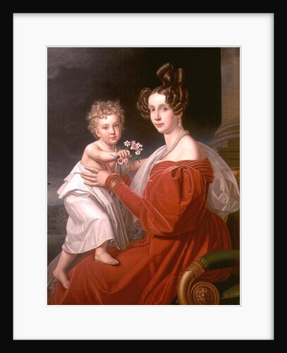 Archduchess Sophia of Austria with her two year old son Franz Joseph by J. K. Stiegler