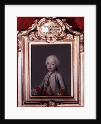 Maximilian youngest son of Francis I and Maria Theresa of Austria later Archbishop-elector of Cologne, 1762 by Jean-Etienne Liotard