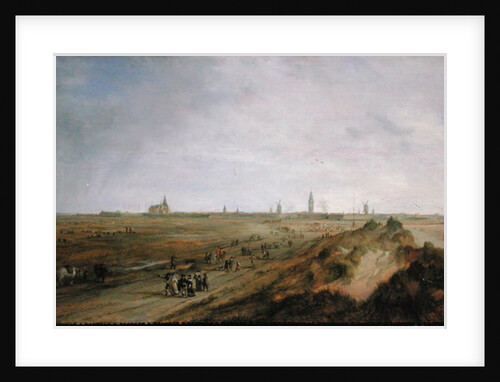 Landscape with a view of Ostend by Robert van den Hoecke