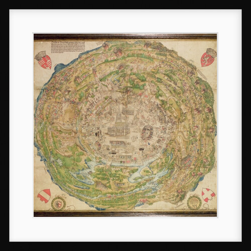 Circular Map of Vienna during the Turkish siege, 1530 by School German
