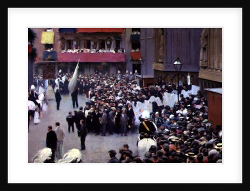 Corpus Christi procession leaving the Church of Santa Maria del Mar, 1898 by Ramon Casas i Carbo