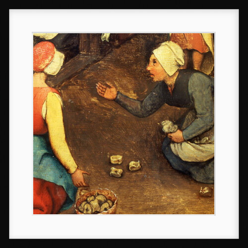 Children's Games: detail of a game throwing knuckle bones, 1560 by Pieter the Elder Bruegel