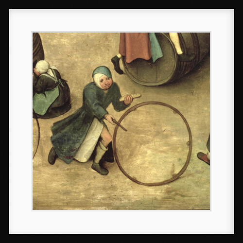 Children's Games: detail of a child with a stick and hoop, 1560 by Pieter the Elder Bruegel