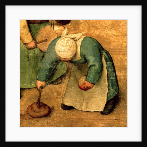 Children's Games: detail of a girl playing with a spinning top, 1560 by Pieter the Elder Bruegel