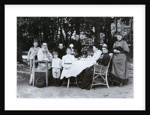 Family portrait of the author Leo N. Tolstoy by Russian Photographer