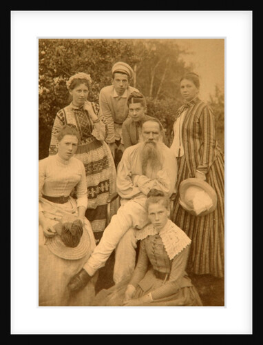 The author Leo Tolstoy with his family in Yasnaya Polyana by Count Semyon Semyonovich Abamelek-Lazarev